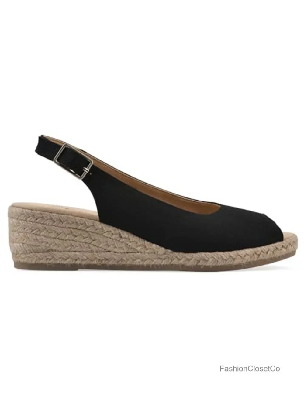 Slingback Espadrille Wedge Sandal with Cushioned Insole